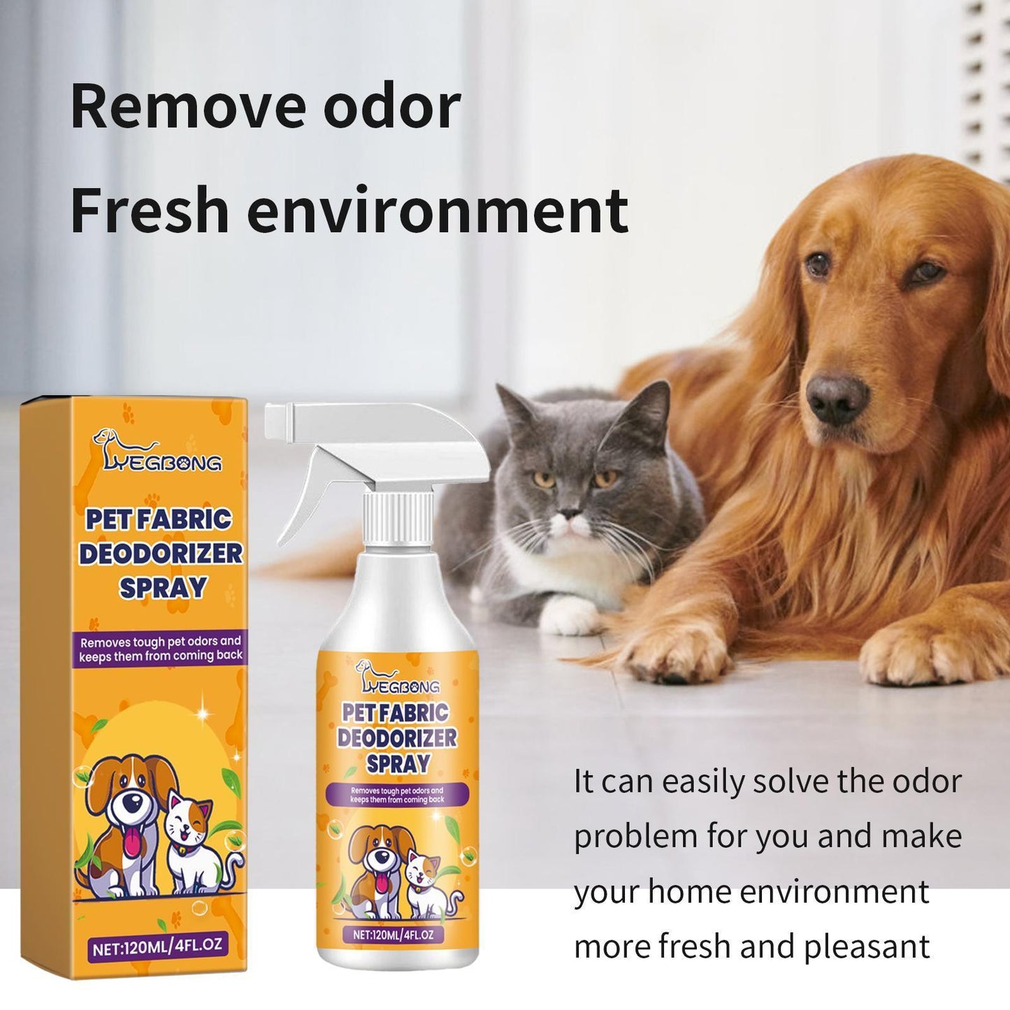 Pet Fabric Deodorizer Spray – Long-Lasting Indoor Air Freshener for Pets