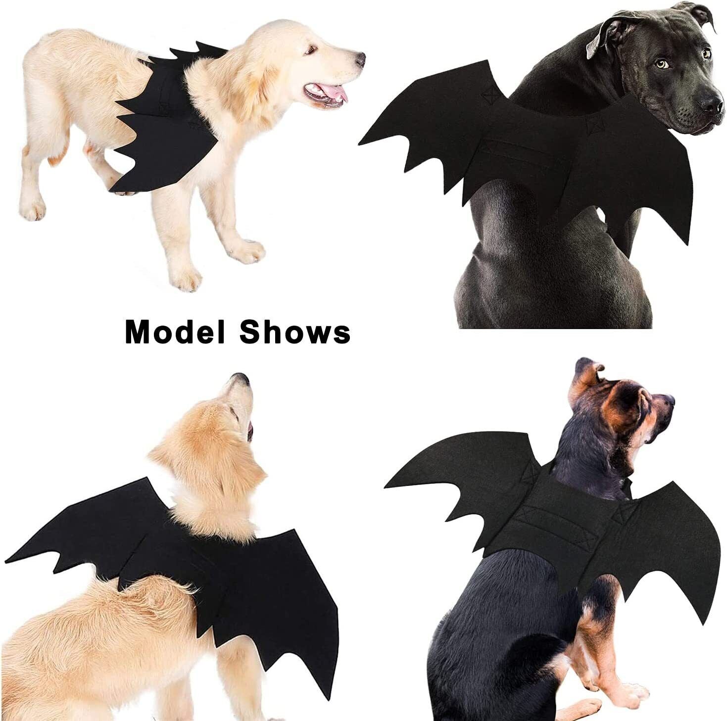 Halloween Pets Wing Costumes for Dogs Cats Pet Black Bats Wings Funny Costume
