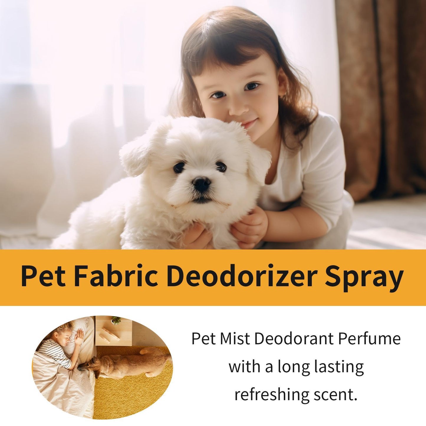 Pet Fabric Deodorizer Spray – Long-Lasting Indoor Air Freshener for Pets