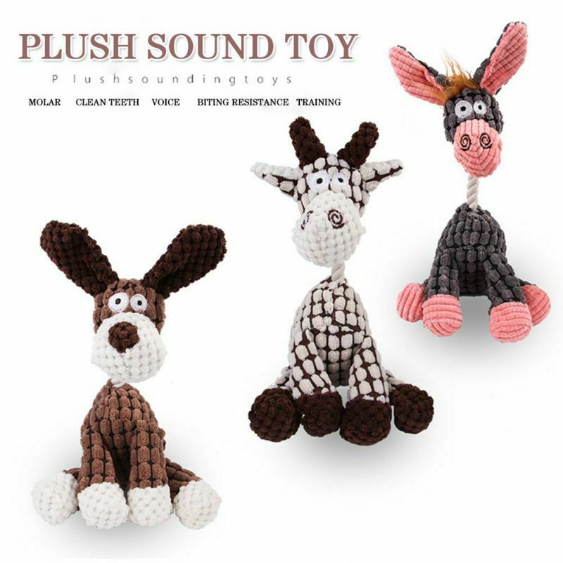 Squeaky Plush Dog Toy – Fun Play & Clean Teeth