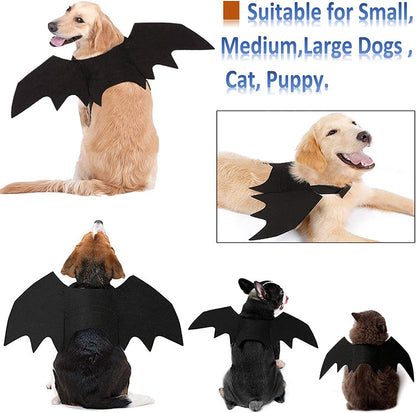Halloween Pets Wing Costumes for Dogs Cats Pet Black Bats Wings Funny Costume