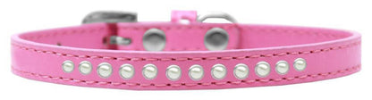 Dog, Puppy Pet Fashion Collar, "One Row Pearl Rimsets"