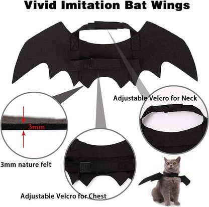 Halloween Pets Wing Costumes for Dogs Cats Pet Black Bats Wings Funny Costume