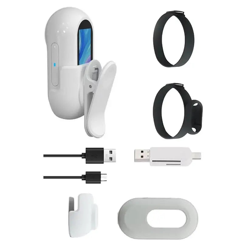 Pet Collar Camera HD 1080P Mini Sports Camera with Screen Video Recording Outdoor Wireless Camera Collar Pet Cat Safety Supplies